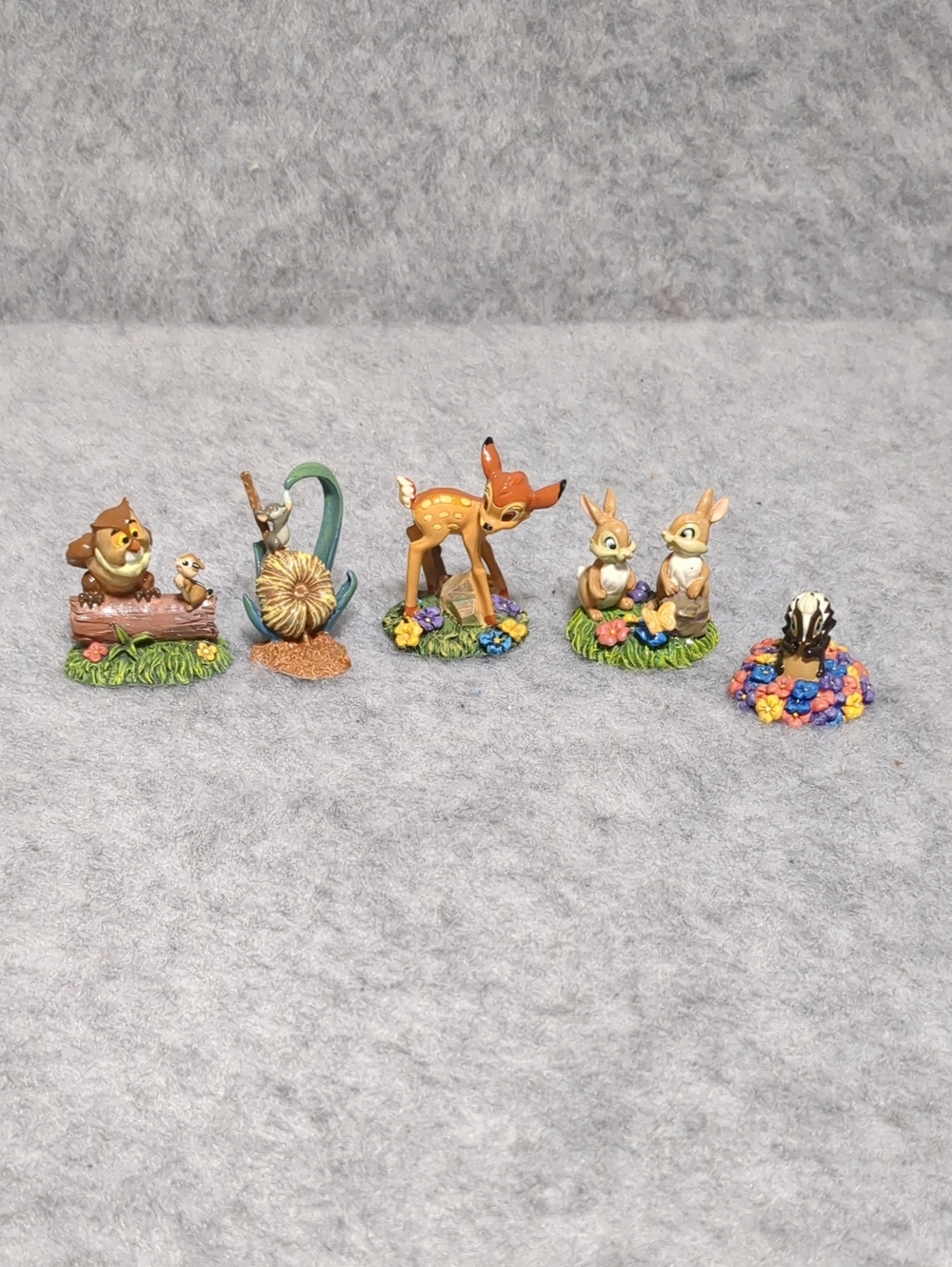 Disney Bambi Tiny Kingdom Set Of 5 Vintage Mini  Figures